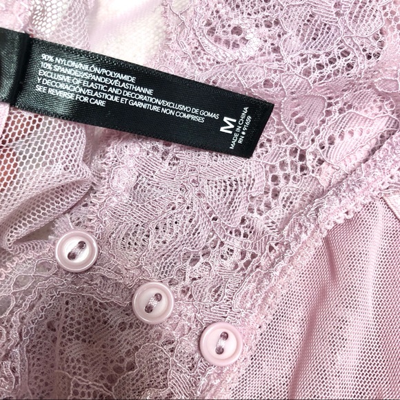 Sam Edelman Dawn Pink Lace Bodysuit M - Picture 11 of 13